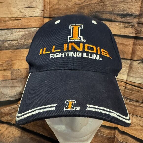 University Of Illinois Fighting Illini Hat Cap Adjustable Strap Embroidered - Picture 1 of 8